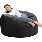 Pouf rond 4FT en velours, rempli de mousse, pour adultes et adolescents, siège doux et moelleux pour salon, dortoir ou espaces de détente