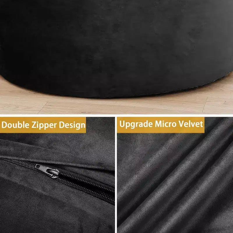 Pouf rond 4FT en velours, rempli de mousse, pour adultes et adolescents, siège doux et moelleux pour salon, dortoir ou espaces de détente