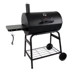 Grill Boss 30 Inch Barrel Charcoal Grill with Adjustable Grate, Large Cooking Area, Built In Temperature Gauge, and Durable Cast Iron Grates, Black