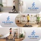 Tapis roulant pliable 3-en-1 Costway avec applications intelligentes, télécommande, écran LED et haut-parleurs bleu/argent