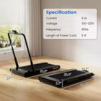 Tapis roulant pliable 3-en-1 Costway avec applications intelligentes, télécommande, écran LED et haut-parleurs bleu/argent