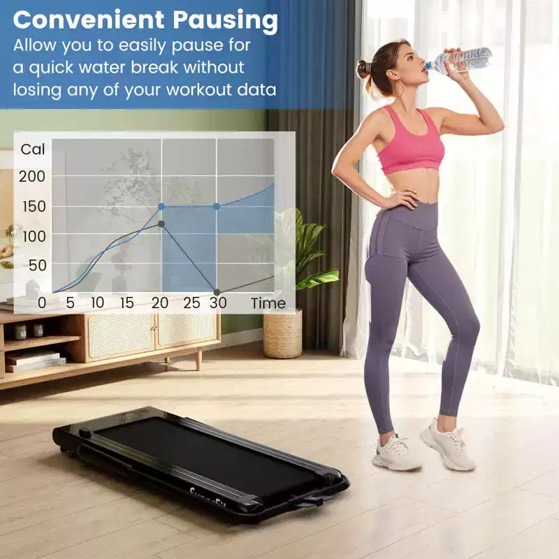 Tapis roulant pliable 3-en-1 Costway avec applications intelligentes, télécommande, écran LED et haut-parleurs bleu/argent