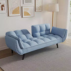Canapé de salon, canapé 2 places avec deux accoudoirs et coussins décoratifs, coussin d'assise touffeté, canapé confortable pour appartement, chambre, petit espace