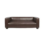 Christopher Knight Home Kaia 80 Contemporary Square Arm Faux Leather 3 Seater Sofa with Birch Wood Legs