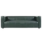 Christopher Knight Home Kaia 80 Contemporary Square Arm Faux Leather 3 Seater Sofa with Birch Wood Legs