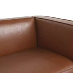 Christopher Knight Home Kaia 80 Contemporary Square Arm Faux Leather 3 Seater Sofa with Birch Wood Legs
