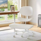 Pinmoco Chaise de bureau sans accoudoirs à pieds croisés, siège extra large, pivotant à 360°, chaise de bureau ergonomique pour la maison, le gaming et la méditation