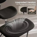Pinmoco Chaise de bureau sans accoudoirs à pieds croisés, siège extra large, pivotant à 360°, chaise de bureau ergonomique pour la maison, le gaming et la méditation