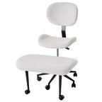 Pinmoco Chaise de bureau sans accoudoirs à pieds croisés, siège extra large, pivotant à 360°, chaise de bureau ergonomique pour la maison, le gaming et la méditation