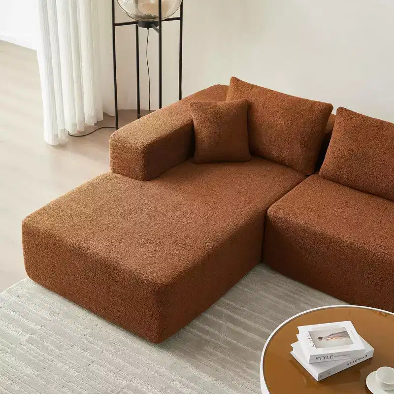 104.33 Modern Trend Combination Sofa - High-Density Fabric Leisure Sofa, Cloud-Shaped Corner Sofa