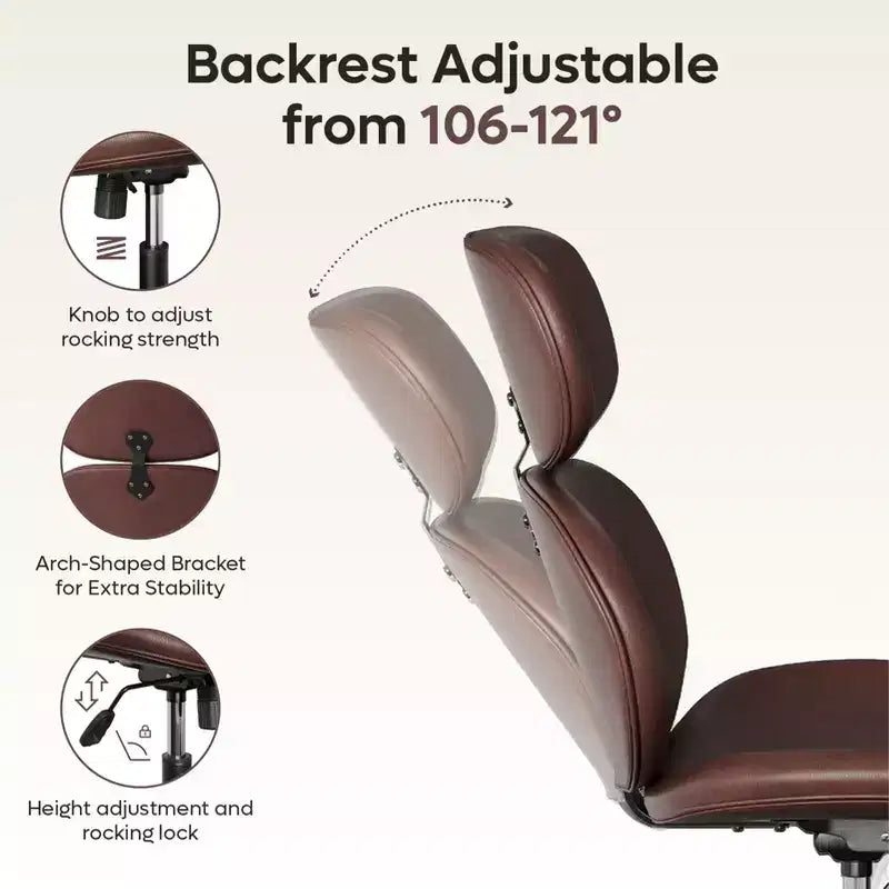 Chaise de bureau pivotante Bestier avec pouf, chaise de bureau inclinable avec dossier haut et appui-tête réglables, chaise de jeu ergonomique en PU