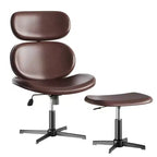 Chaise de bureau pivotante Bestier avec pouf, chaise de bureau inclinable avec dossier haut et appui-tête réglables, chaise de jeu ergonomique en PU