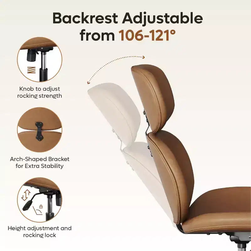 Chaise de bureau pivotante Bestier avec pouf, chaise de bureau inclinable avec dossier haut et appui-tête réglables, chaise de jeu ergonomique en PU