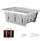 Naturehike Camping Charcoal Grill for IGT Table,Folding Barbecue Grill with Tongs&Carry Bag,Portable BBQ Grill for Outdoor Camping Cooking Tailgating