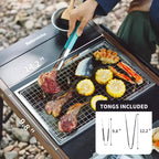 Naturehike Camping Charcoal Grill for IGT Table,Folding Barbecue Grill with Tongs&Carry Bag,Portable BBQ Grill for Outdoor Camping Cooking Tailgating