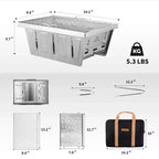 Naturehike Camping Charcoal Grill for IGT Table,Folding Barbecue Grill with Tongs&Carry Bag,Portable BBQ Grill for Outdoor Camping Cooking Tailgating