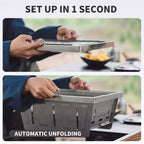 Naturehike Camping Charcoal Grill for IGT Table,Folding Barbecue Grill with Tongs&Carry Bag,Portable BBQ Grill for Outdoor Camping Cooking Tailgating
