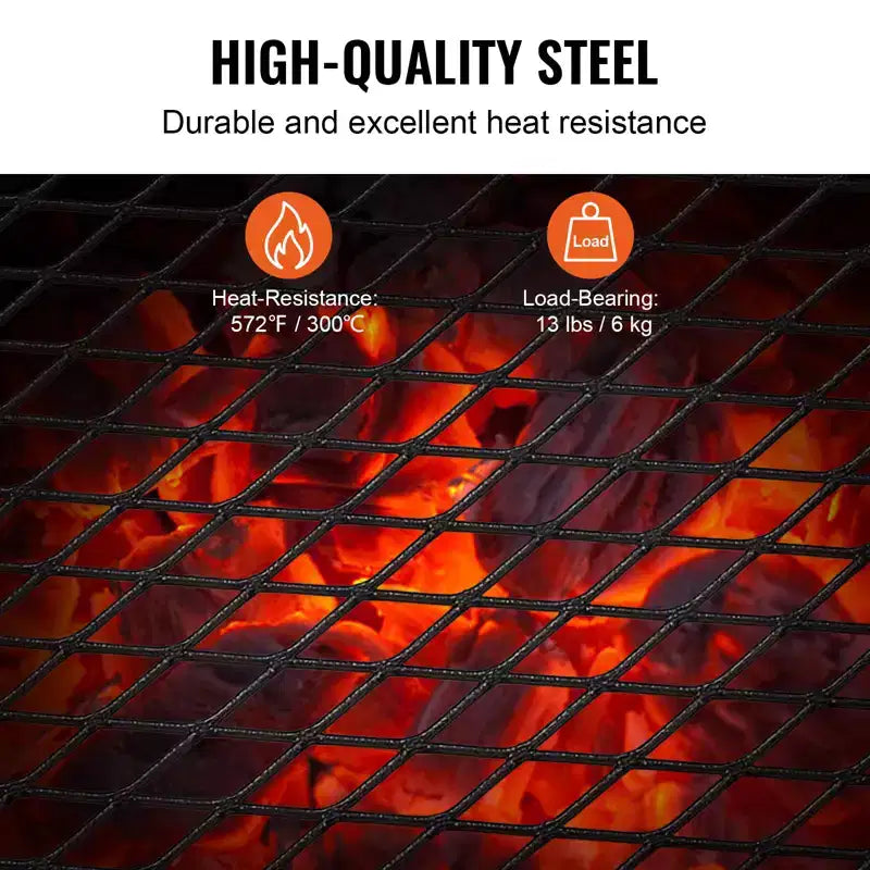 Gril de camping pliant VEVOR, grille en acier robuste, 18 grilles de camping portables pour foyer, équipement de cuisson pour feu de camp