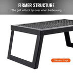 Gril de camping pliant VEVOR, grille en acier robuste, 18 grilles de camping portables pour foyer, équipement de cuisson pour feu de camp