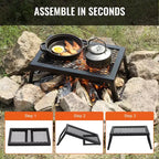 Gril de camping pliant VEVOR, grille en acier robuste, 18 grilles de camping portables pour foyer, équipement de cuisson pour feu de camp
