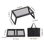 Gril de camping pliant VEVOR, grille en acier robuste, 18 grilles de camping portables pour foyer, équipement de cuisson pour feu de camp