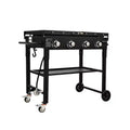 VEVOR Commercial Griddle on Cart, 36 Heavy Duty Manual Flat Top Griddle, Outdoor Cooking Station with Side Shelves, Steel Natural Gas Griddle