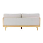 Christopher Knight Home Quince 72 Modern 3-Seater Rubberwood Velvet Upholstered Sofa with Cushion and Rattan Design