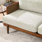 Christopher Knight Home Quince 72 Modern 3-Seater Rubberwood Velvet Upholstered Sofa with Cushion and Rattan Design