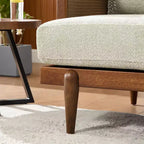 Christopher Knight Home Quince 72 Modern 3-Seater Rubberwood Velvet Upholstered Sofa with Cushion and Rattan Design