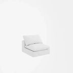 1 Piece Antique White Down Filling Sofa Middle Seater