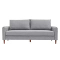 MAE Mid-Century Modern Curved Arm Sofa with Solid Wood Legs, Mellow