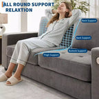 90 Loveseat Sofa Comfy Couches with USB/Type-C Charging Ports, Removable Covers & Wood Frame for Small Spaces