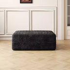 MAYEERTY Sofa Ottoman No Assembly Black Plush Corduroy