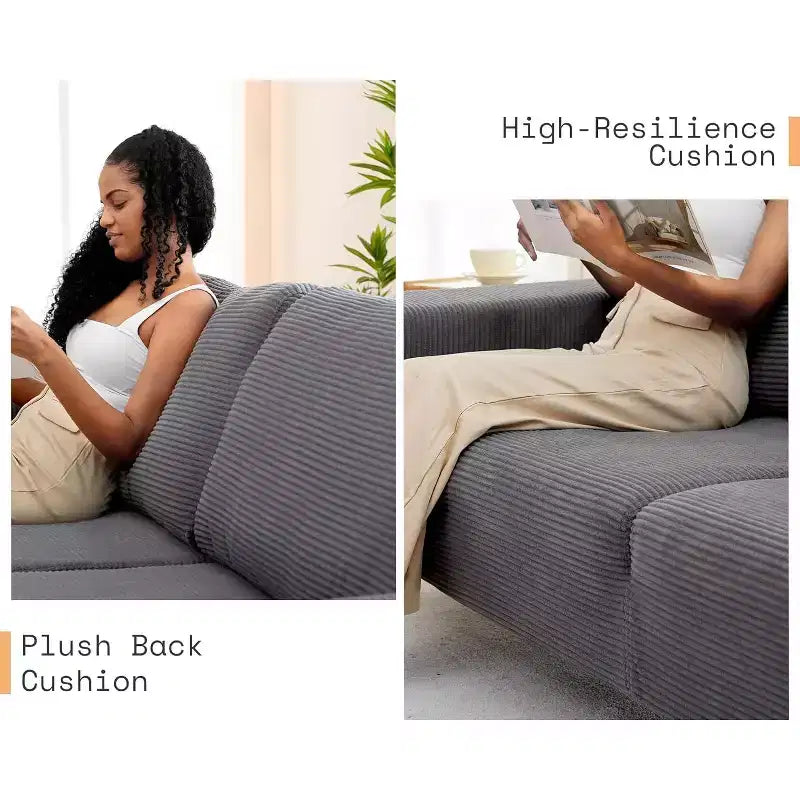 AMERLIFE 89 3 Seater Modern Sofa with Extra Deep Seats, Comfy Couch for Living Room