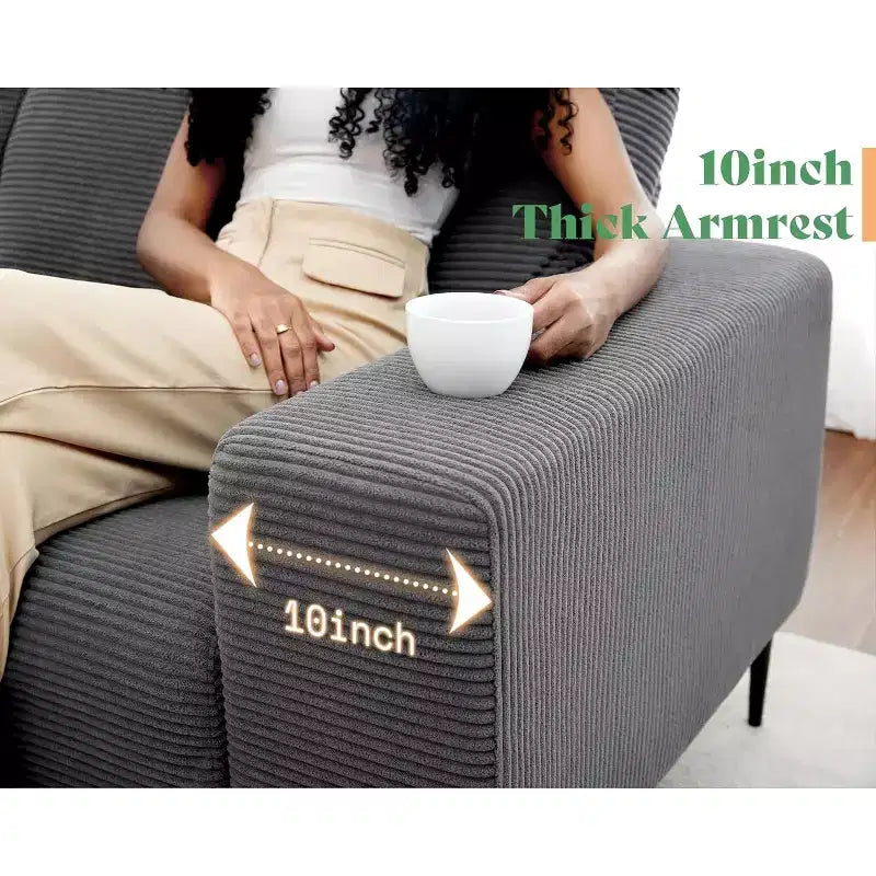 AMERLIFE 89 3 Seater Modern Sofa with Extra Deep Seats, Comfy Couch for Living Room