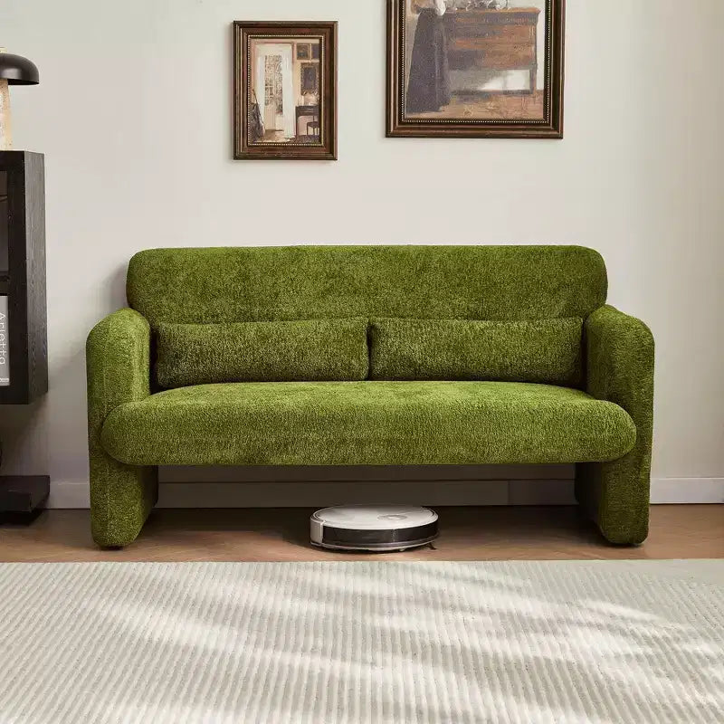 MAYEERTY Modern Convertible Sofa Bed with Arm Pockets & Adjustable Back