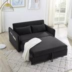 MAYEERTY Sleeper Sofa Bed with USB, 3-in-1 Adjustable Pull-Out Bed & Side Pocket (Velvet)