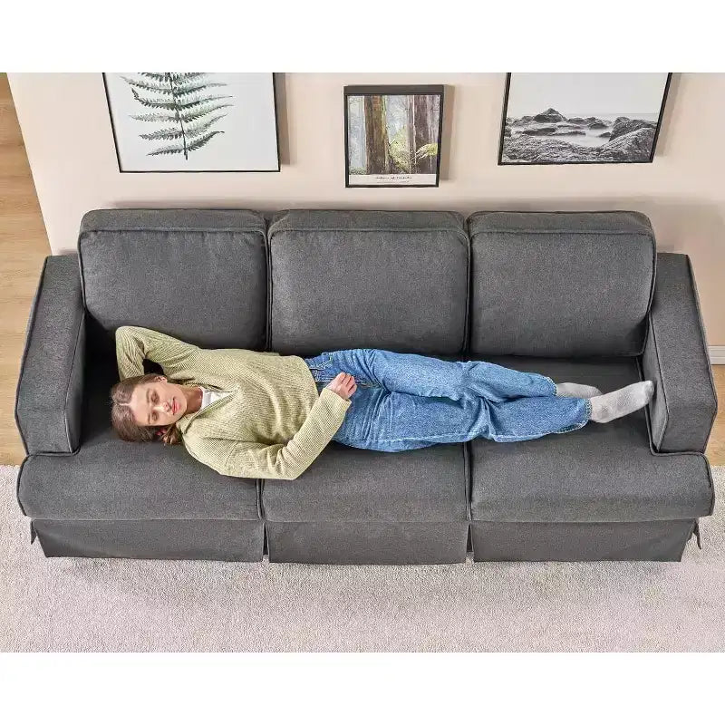 AMERLIFE Modern Slipcovered Sofa- Comfy Couch for Living Room