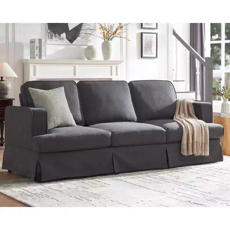 AMERLIFE Modern Slipcovered Sofa- Comfy Couch for Living Room