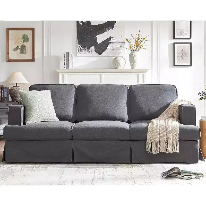 AMERLIFE Modern Slipcovered Sofa- Comfy Couch for Living Room