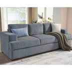 AMERLIFE Comfy Couch with Deep Seat& Wood Legs, Upholstered Sofa for Living Room
