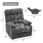 Canapé inclinable réglable (110 - 160), pouf repose-pieds + poche latérale, design ergonomique