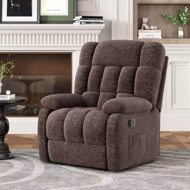 Adjustable reclining sofa (110 - 160), footstool + side pocket, ergonomic design