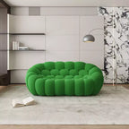 Honeycomb Bubble Loveseat Sofa with 3D Mesh Fabric, 75-Inch Modern Floor Couch, Green