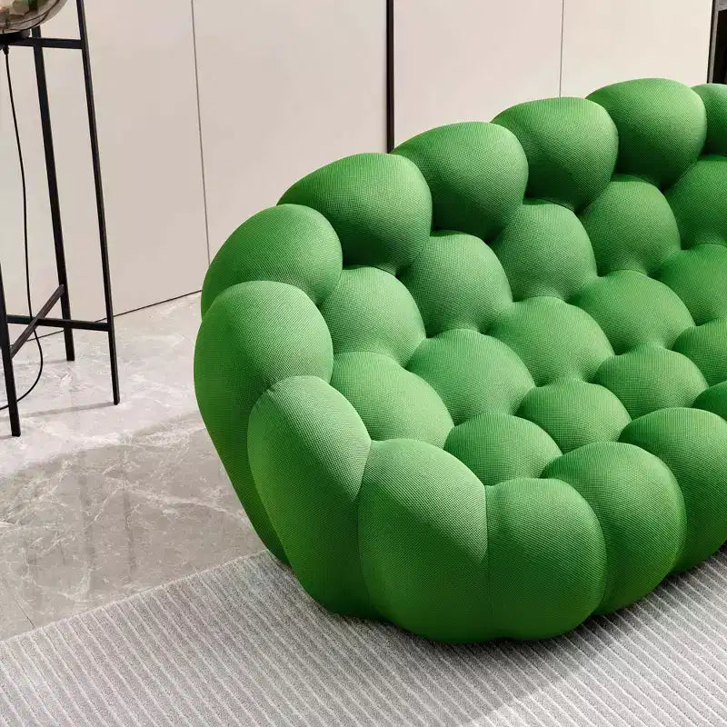 Honeycomb Bubble Loveseat Sofa with 3D Mesh Fabric, 75-Inch Modern Floor Couch, Green