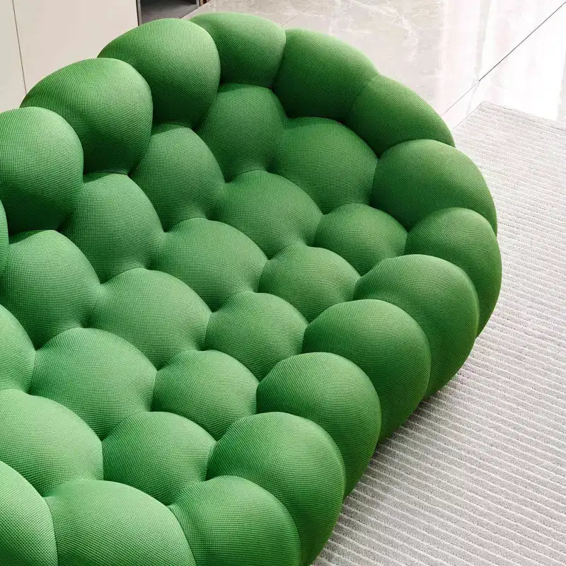 Honeycomb Bubble Loveseat Sofa with 3D Mesh Fabric, 75-Inch Modern Floor Couch, Green