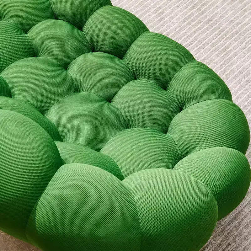 Honeycomb Bubble Loveseat Sofa with 3D Mesh Fabric, 75-Inch Modern Floor Couch, Green