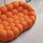75-Inch Bubble Loveseat Sofa with Honeycomb Design, 3D Mesh Fabric for Modern Spaces, Orange