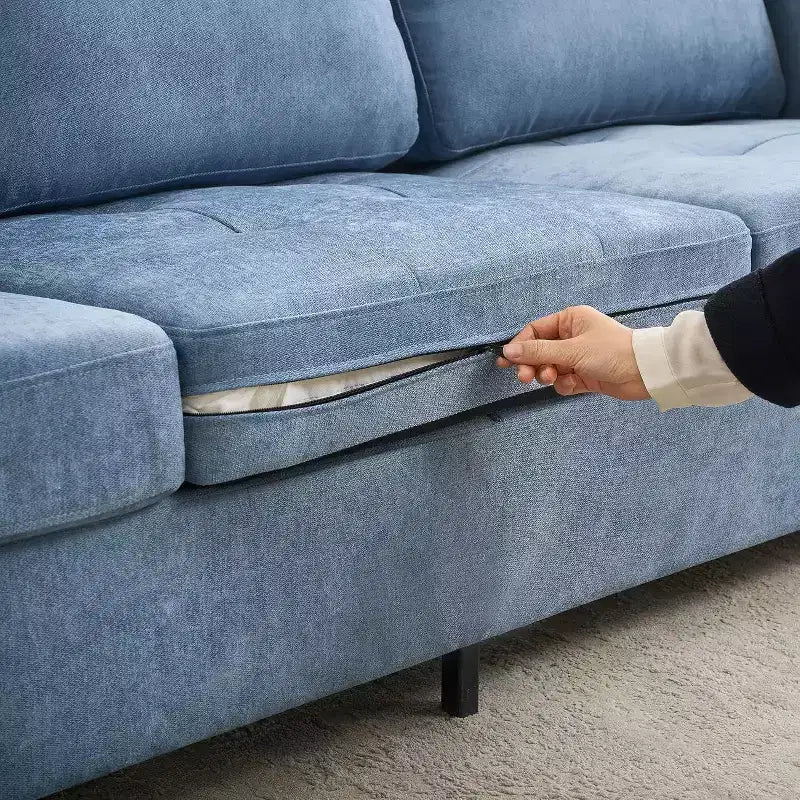 89 Inch Sofa, Oversized 3 Seat Sofa, Chenille Fabric Upholstered Sofa with Wide Armrest and Removable Cushion, for Living Room, Bedroom