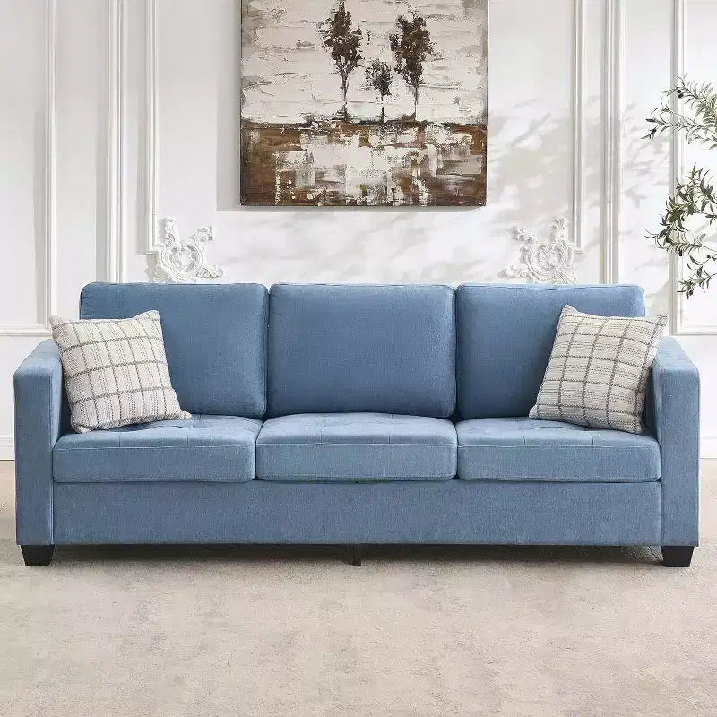 89 Inch Sofa, Oversized 3 Seat Sofa, Chenille Fabric Upholstered Sofa with Wide Armrest and Removable Cushion, for Living Room, Bedroom
